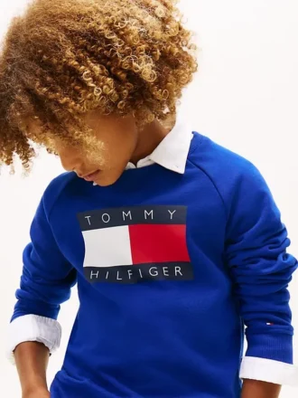 Sweat-shirt raglan pour enfant avec logo Tommy Flag