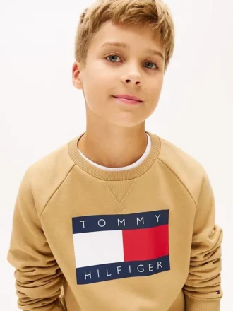 Sweat-shirt raglan pour enfant avec logo Tommy Flag