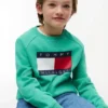 Sweat-shirt raglan pour enfant avec logo Tommy Flag Sweat-shirt raglan pour enfant avec logo Tommy Flag