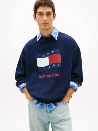 Sweat-shirt Tommy Jeans avec logo drapeau ondulé