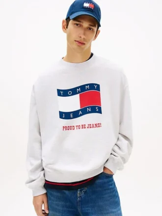 Sweat-shirt Tommy Jeans avec logo drapeau ondulé