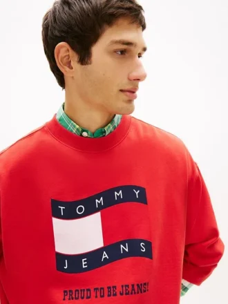 Sweat-shirt Tommy Jeans avec logo drapeau ondulé