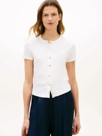 T-shirt ajusté à boutons