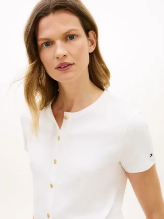 T-shirt ajusté à boutons
