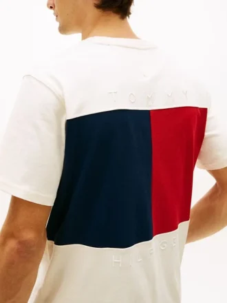 T-shirt ample avec logo drapeau dans le dos