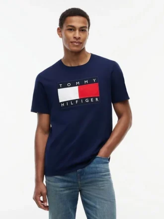 T-shirt avec grand logo drapeau