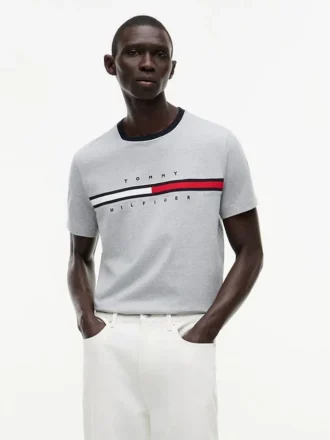 T-shirt avec logo drapeau brodé