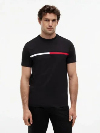 T-shirt avec logo drapeau brodé