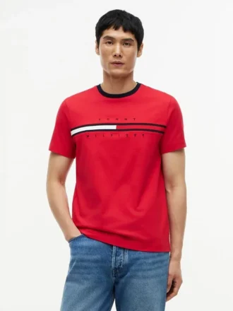 T-shirt avec logo drapeau brodé