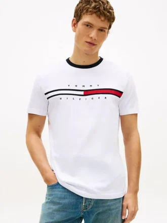 T-shirt avec logo drapeau brodé