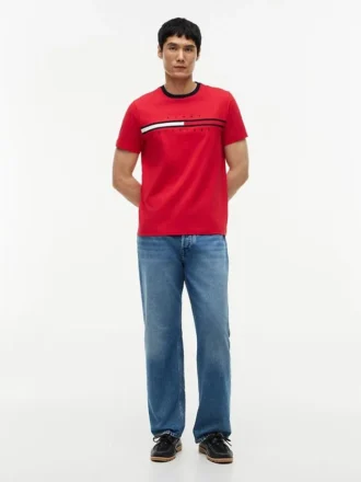T-shirt avec logo drapeau brodé