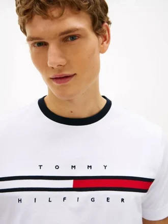 T-shirt avec logo drapeau brodé