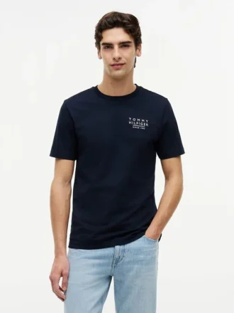 T-shirt avec logo drapeau ondulé dans le dos