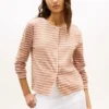T-shirt cardigan en coton interlock rayé T-shirt cardigan en coton interlock rayé