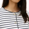T-shirt cardigan en coton interlock rayé T-shirt cardigan en coton interlock rayé