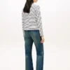 T-shirt cardigan en coton interlock rayé T-shirt cardigan en coton interlock rayé