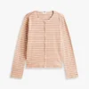 T-shirt cardigan en coton interlock rayé T-shirt cardigan en coton interlock rayé