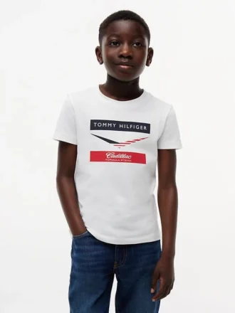 T-shirt à chevrons Tommy x Cadillac F1® Team pour enfants