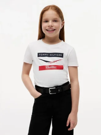 T-shirt à chevrons Tommy x Cadillac F1® Team pour enfants