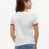 T-shirt à col rond et bordures contrastées avec logo drapeau ondulé pour enfants