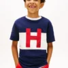 T-shirt color block pour enfant avec logo nautique H