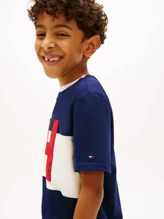 T-shirt color block pour enfant avec logo nautique H