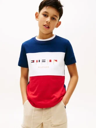 T-shirt coloré à logo multibannières pour enfant T-shirt coloré à logo multibannières pour enfant