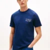 T-shirt en coton flammé avec logo au dos