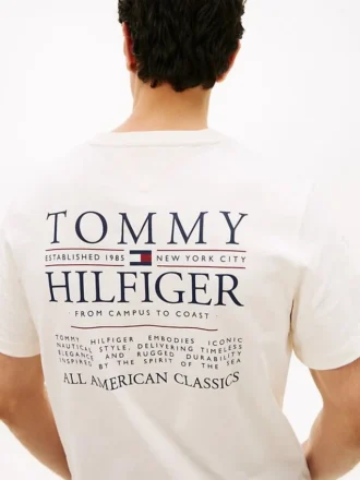 T-shirt en coton flammé avec logo au dos