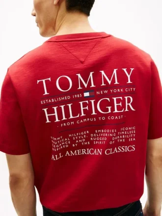 T-shirt en coton flammé avec logo au dos