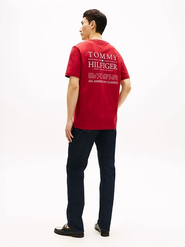 T-shirt en coton flammé avec logo au dos T-shirt en coton flammé avec logo au dos