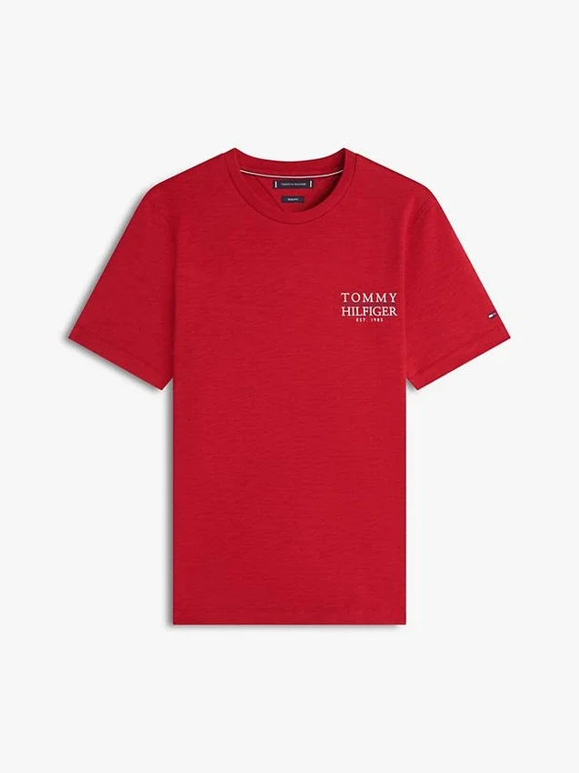 T-shirt en coton flammé avec logo au dos T-shirt en coton flammé avec logo au dos