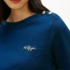 T-shirt en coton interlock à boutons dorés T-shirt en coton interlock à boutons dorés