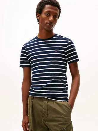 T-shirt en coton stretch à rayures extra-slim