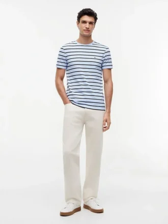 T-shirt en coton stretch à rayures extra-slim