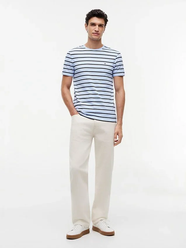 T-shirt en coton stretch à rayures extra-slim T-shirt en coton stretch à rayures extra-slim