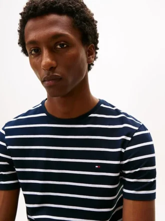T-shirt en coton stretch à rayures extra-slim