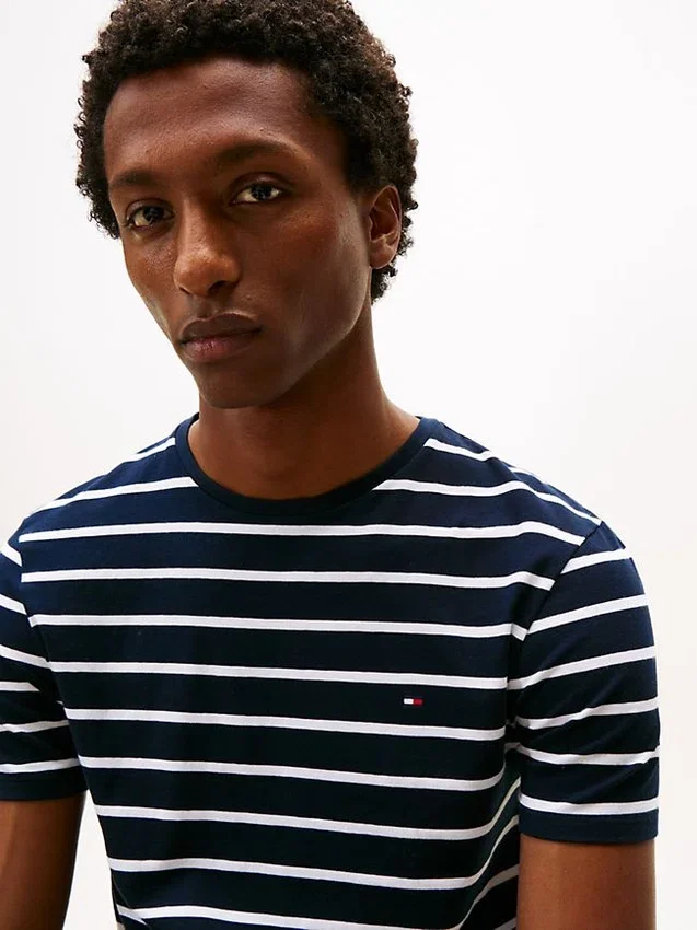 T-shirt en coton stretch à rayures extra-slim T-shirt en coton stretch à rayures extra-slim