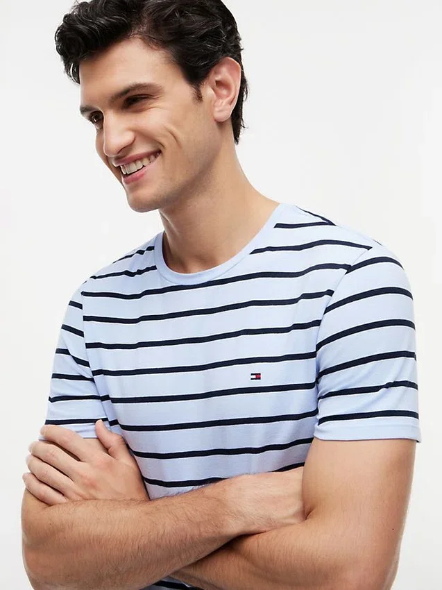 T-shirt en coton stretch à rayures extra-slim T-shirt en coton stretch à rayures extra-slim