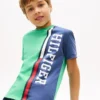 T-shirt enfant à logo et blocs de couleur verticaux T-shirt enfant à logo et blocs de couleur verticaux