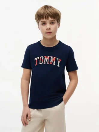 T-shirt enfant à motif floral et logo Tommy