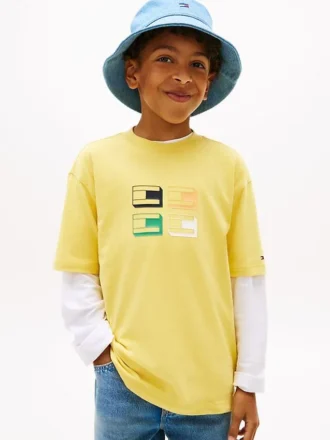 T-shirt enfant à motif graphique et logo 3D