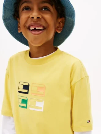 T-shirt enfant à motif graphique et logo 3D