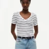T-shirt Favorite à col en V rayé