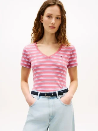 T-shirt Favorite à col en V rayé