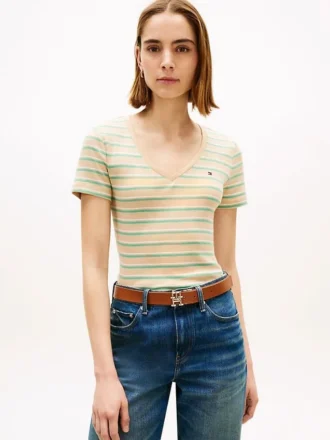 T-shirt Favorite à col en V rayé