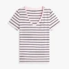 T-shirt Favorite à col en V rayé T-shirt Favorite à col en V rayé