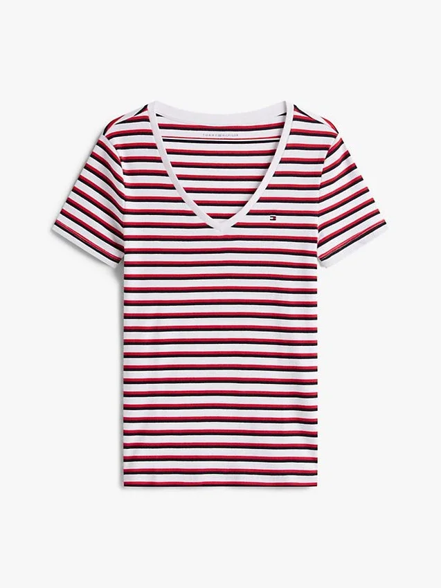 T-shirt Favorite à rayures et col en V T-shirt Favorite à rayures et col en V