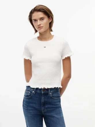 T-shirt froncé ajusté Tommy Jeans