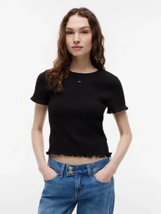 T-shirt froncé ajusté Tommy Jeans